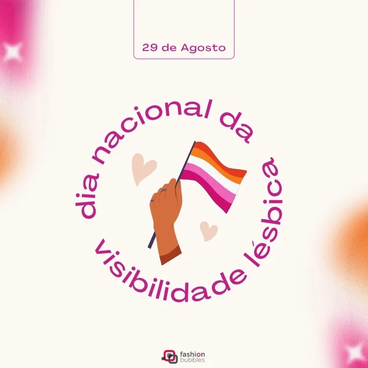 Cartão virtual com mensagem de feliz Dia Nacional da Visibilidade Lésbica