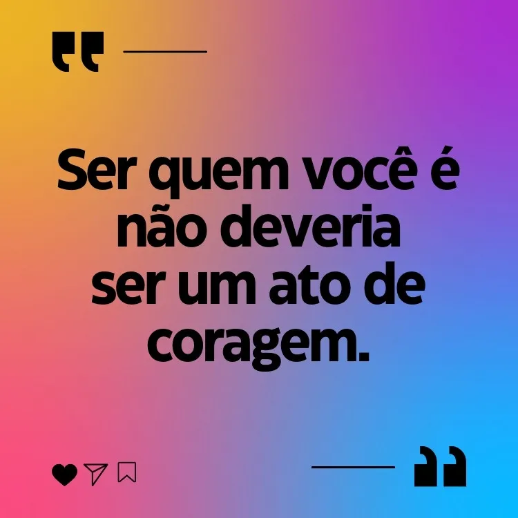 Fundo colorido com frase sobre homofobia em preto