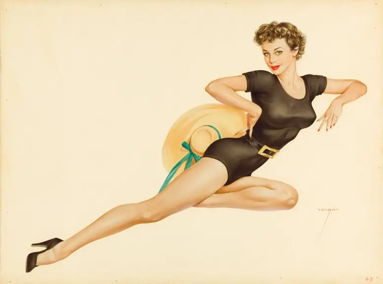 Ilustração pin-up de uma "Vargas Girls", de Alberto Vargas. Ilustração pin-up de uma "Vargas Girls", de Alberto Vargas.