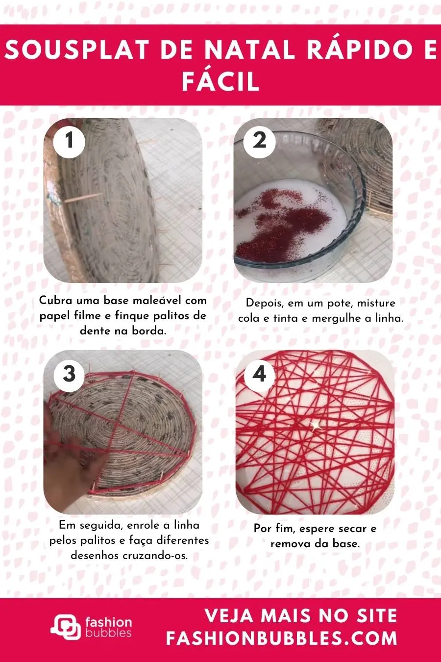 Sousplat de natal rápido e fácil.