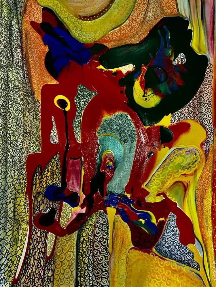 Tela abstrata da série “Raízes” 