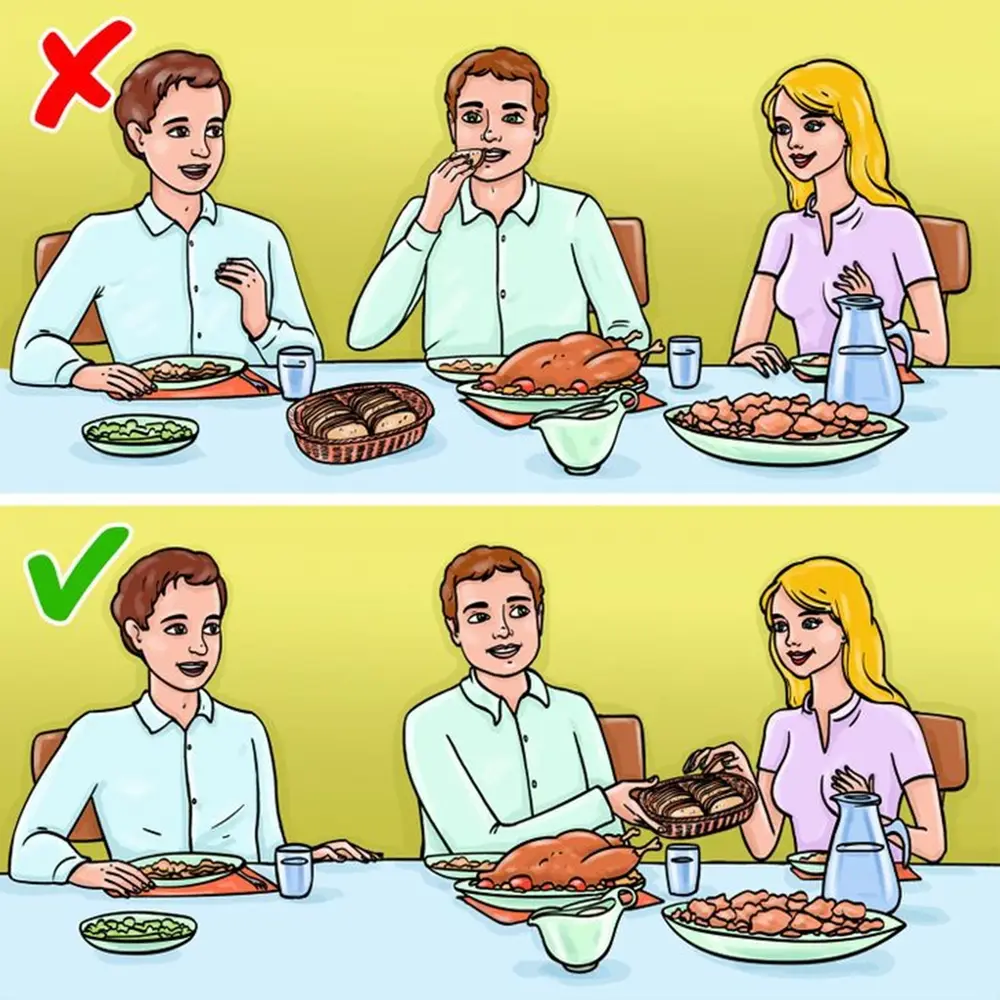 Não seja o primeiro a pegar um pedaço, quando a cesta de pães chegar à mesa, imagem ilustrativa.