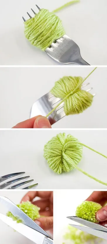 Como fazer pompom com o garfo